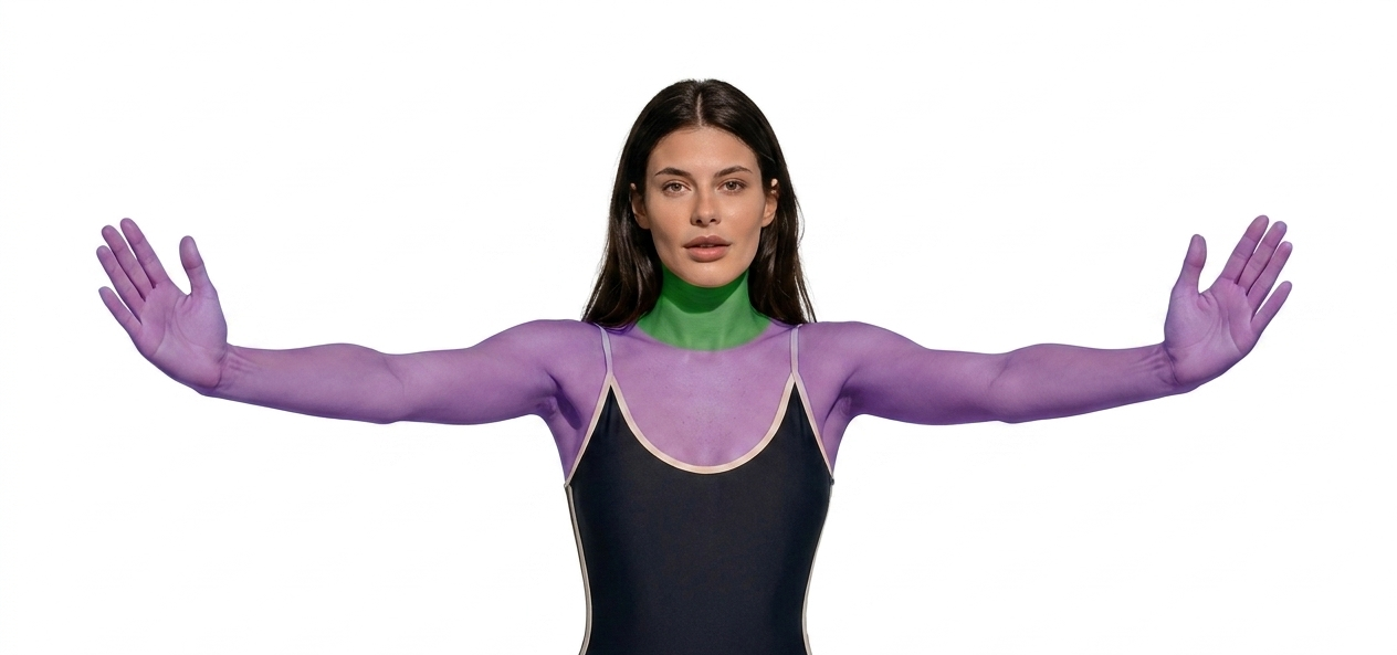Neck region shown in green